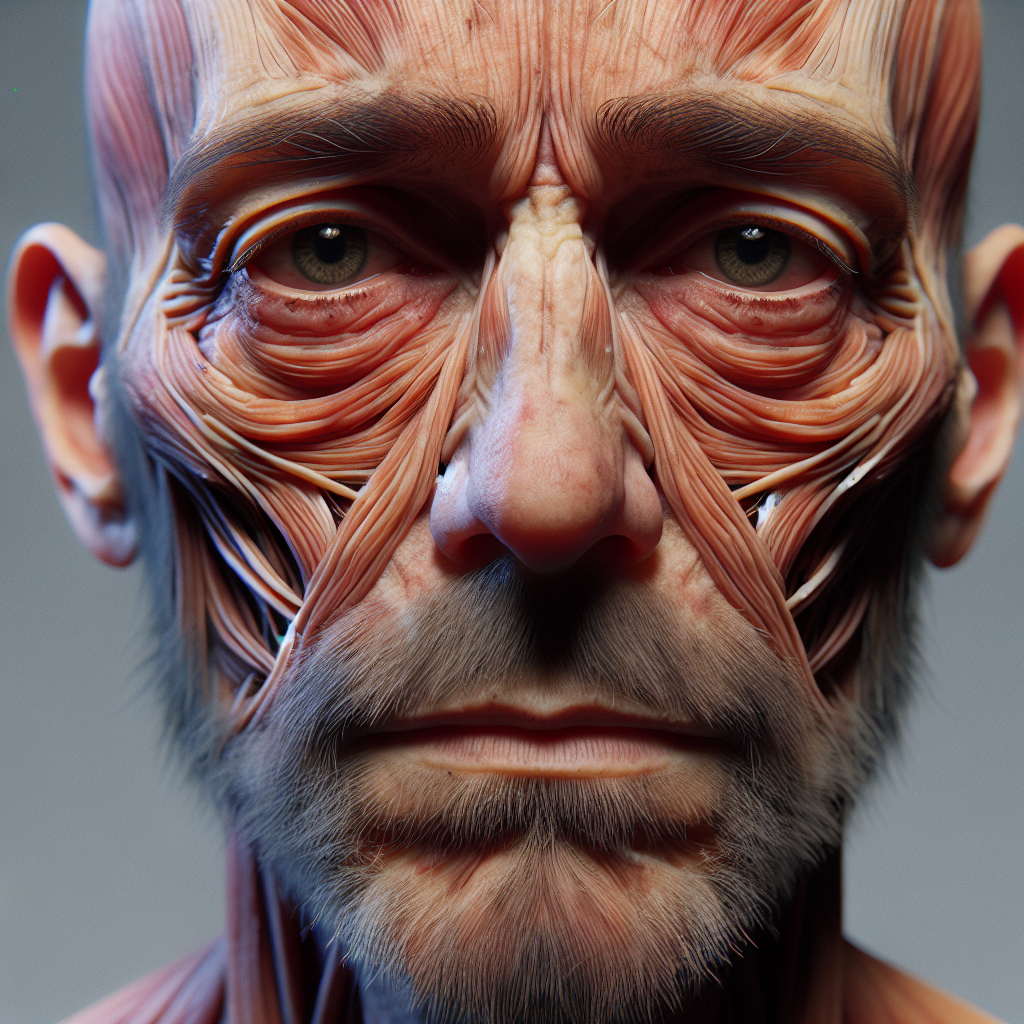 Create a detailed and high-quality photorealistic representation that showcases the facial muscles involved in emotional expressions. Depict the challenges and triumphs a person might face due to ALS (Amyotrophic Lateral Sclerosis). Ensure to employ the use of natural lighting and soft shadows to emphasize the intricacies of the facial muscle structure. The focus should be on how, despite the struggles, they still manage to convey emotions. As such, include both depictions of struggle and resilience in the person's emotional expressions. Please avoid stereotyping and ensure a respectful representation.