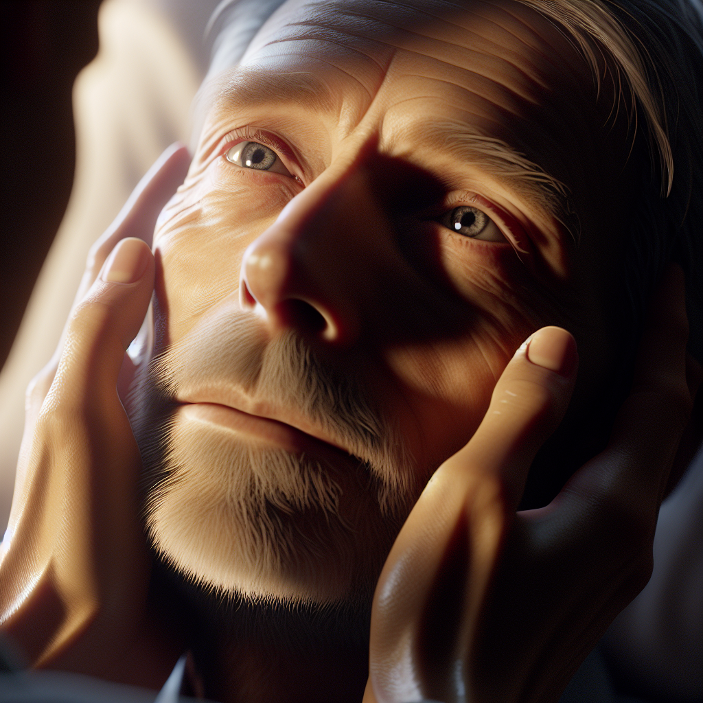 Generate a moving and poignant scene maximizing the power of non-verbal communication. The central focus is on an individual living with ALS, expressing their heartfelt goodbyes through profound eye contact. The person's ethnicity is unspecified and can be any, showing the universal reach of human emotions. The scene is bathed in delicate natural light casting gentle shadows. The overall style is photorealistic, yet captures the emotional depth of the situation.