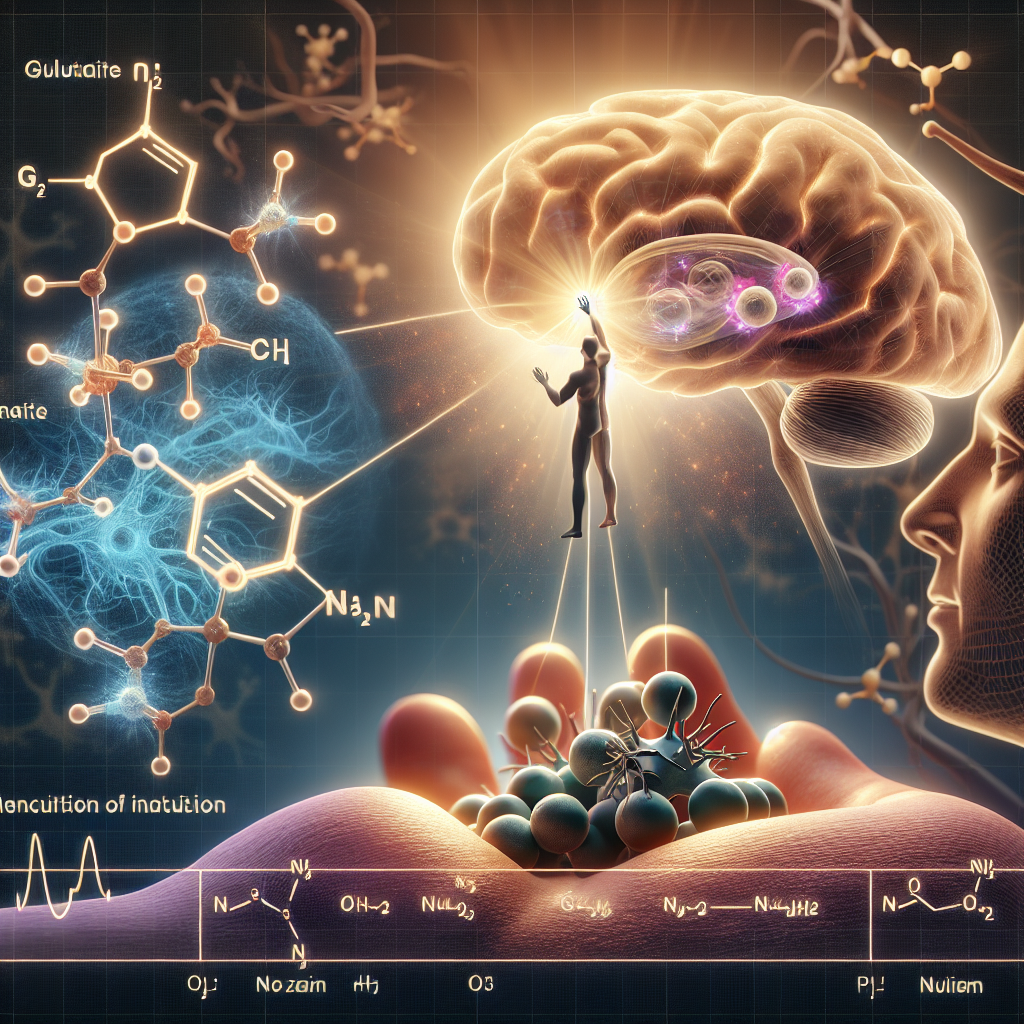 A visual representation of the mechanism of action for Riluzole, a drug used in the treatment of ALS (Amyotrophic Lateral Sclerosis). The image should focus on how the drug blocks glutamate, thereby offering potentially extended life for patients. Create the image with an understanding tone to match the concept of a 'guide', with specific emphasis on natural lighting and soft shadows, symbolizing hope. Please include an illustration of the molecular structure of Riluzole, the depiction of a glutamate molecule and how Riluzole interacts with it, and human neurons in the background.