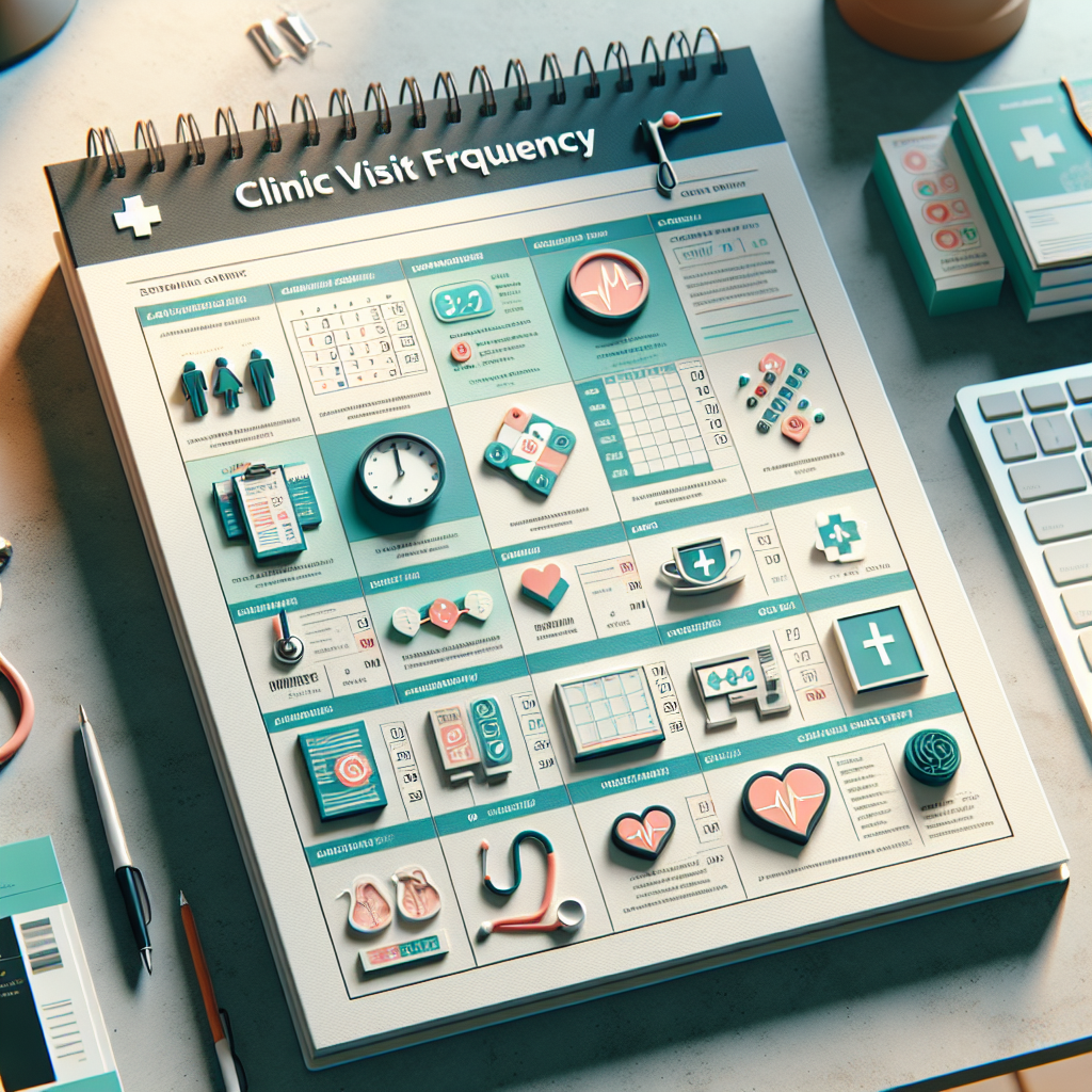 Generate a high-quality, photorealistic image depicting an essential guide for clinic visit frequency for ALS patients. The image should include a well-structured calendar or schedule, prominent medical icons to indicate different types of medical appointments, and a soothing color palette to enhance readability. Different sections of the guide should be dedicated to various elements such as appointment reminders, regular check-up schedules, and necessary medical tests. Use natural lighting and soft shadows to highlight key areas of the guide. No people should be in the scene.
