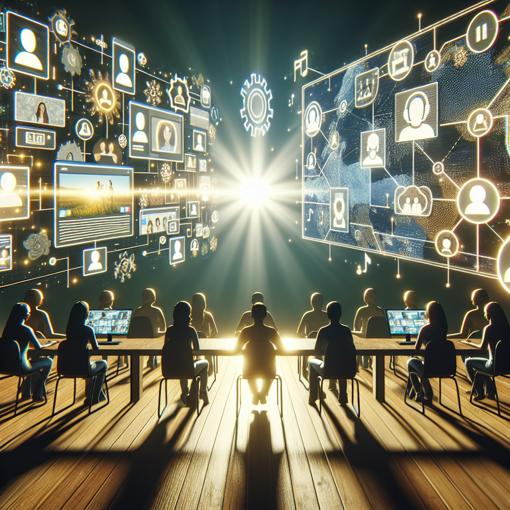 Generate a high-quality, photorealistic image using natural lighting and soft shadows. The picture captures the essence of formation of a local group dedicated to supporting individuals with Amyotrophic Lateral Sclerosis (ALS) in a virtual setting. This image can include elements like a variety of digital devices displaying chat and video call screens, signifying interconnectedness; an easy-to-follow guide or blueprint for initiating such a community; and diverse group of people engaged and supportive in a virtual gathering, signifying inclusivity and mutual support. The scene should evoke a sense of empathy, solidarity, and comfort.