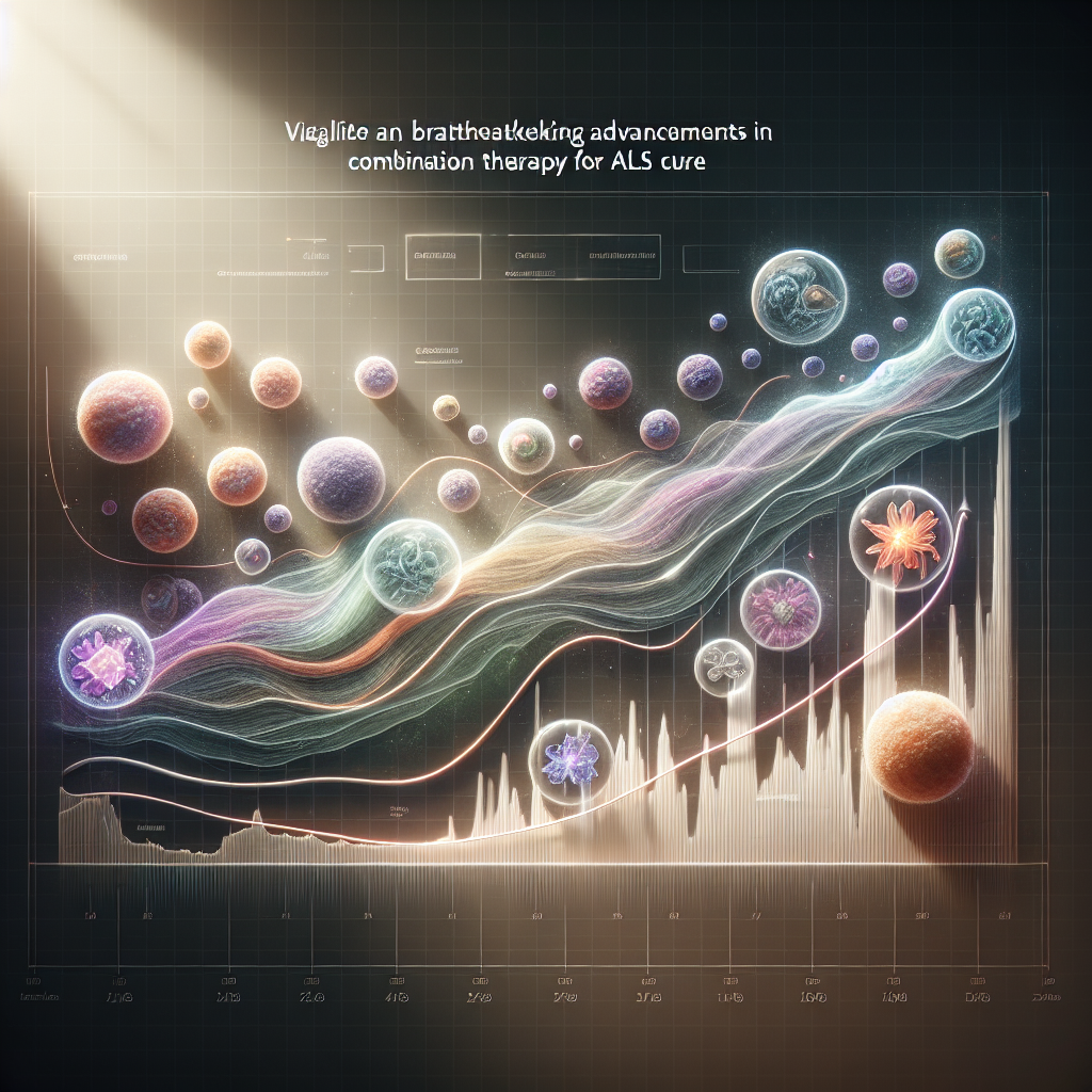 Visualize an elegant timeline chart with a photorealistic depiction, emphasizing the breathtaking advancements in combination therapy for ALS Cure. The chart should indicate progress over time, showcasing various breakthroughs and enhancements with soft shadows and natural lighting. The background should be organic showcasing its realism, and the graph should intricate with hues that convey hope and optimism.