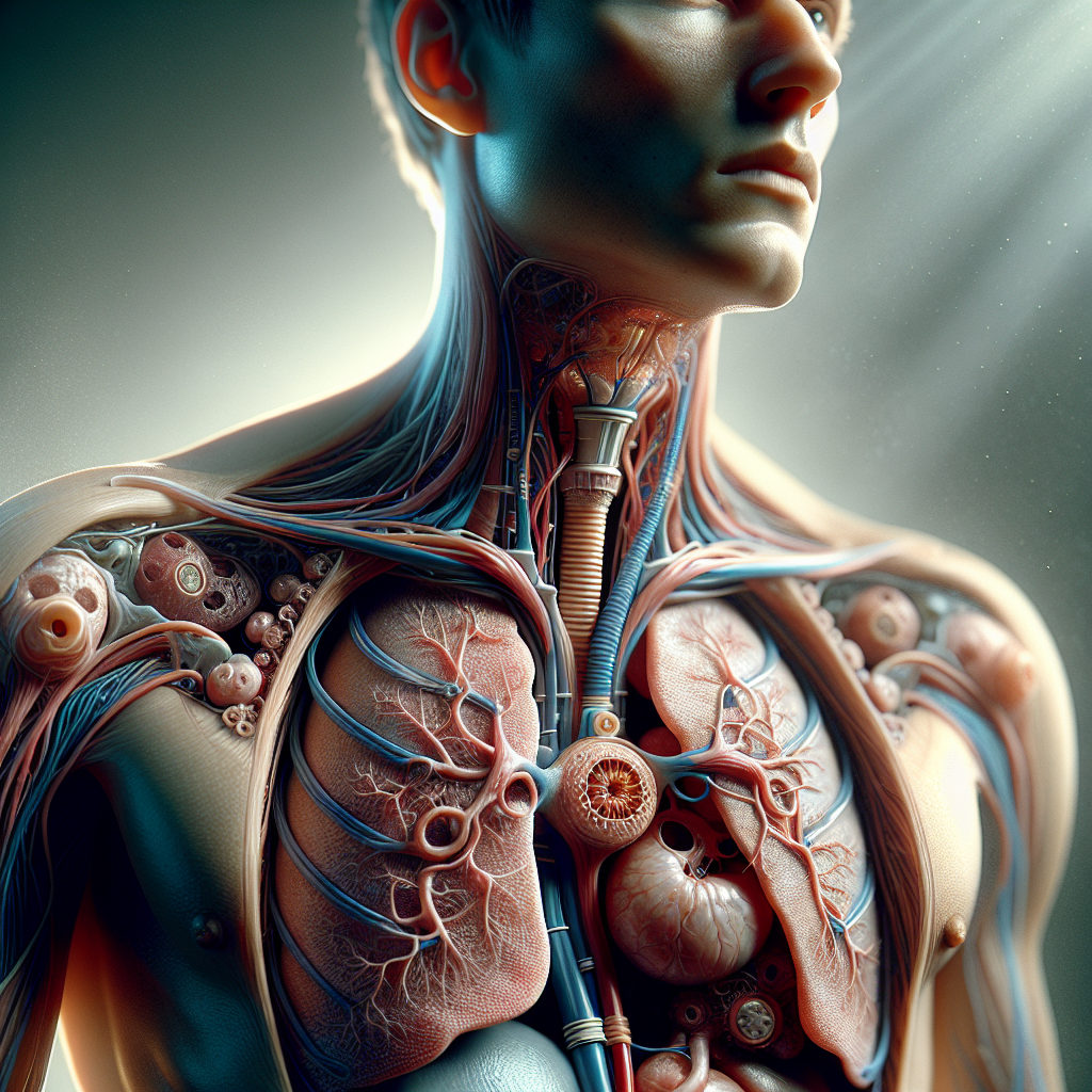 Create a polished, photorealistic representation that depicts the daunting facet of medical science. The image is centered on ALS, a condition that is often not well-understood. Specifically, concentrate on the aspect which causes diaphragm paralysis, a rare and unnerving symptom of this condition. The atmosphere should be filled with natural lighting, the soft shadowing enhancing the overall seriousness and almost somber tone of the image. This image should convey the significance of breathing, the element of life we often take for granted, and how it is affected by this serious health condition. The components of the diaphragm should be depicted in a realistic and scientifically accurate manner, shedding more light on this overlooked issue.