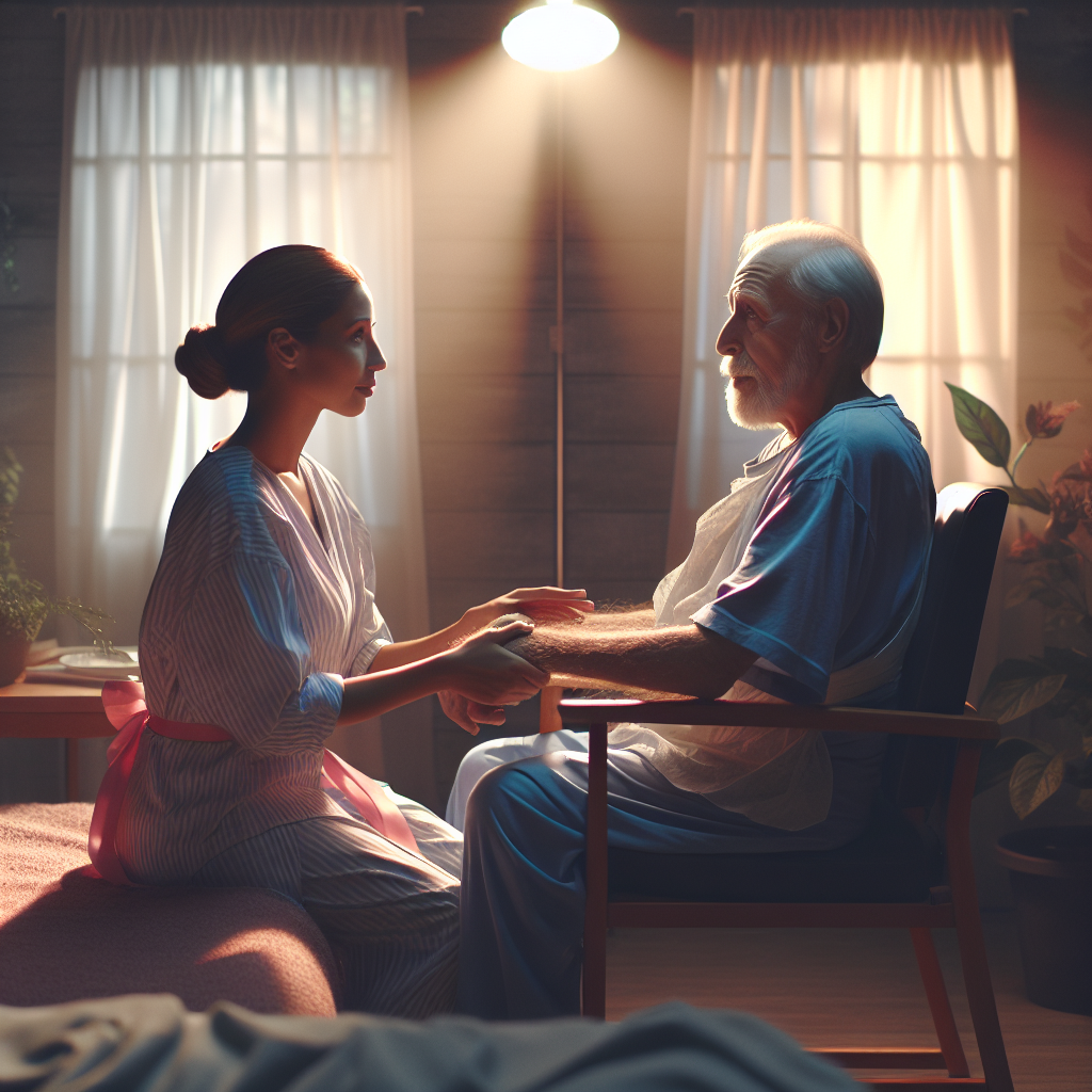 Produce a emotive, high-resolution image showcasing poignant narratives of ALS patients in the year 2025 using natural lighting and soft shadows. The setting is a documentary scene, detailing personal experiences and journeys, human resilience, and courage through the battles against this challenging disease. Note that although the ALS patients can be of any descent or gender, please maintain the sensitivity and respect deserving of their condition.