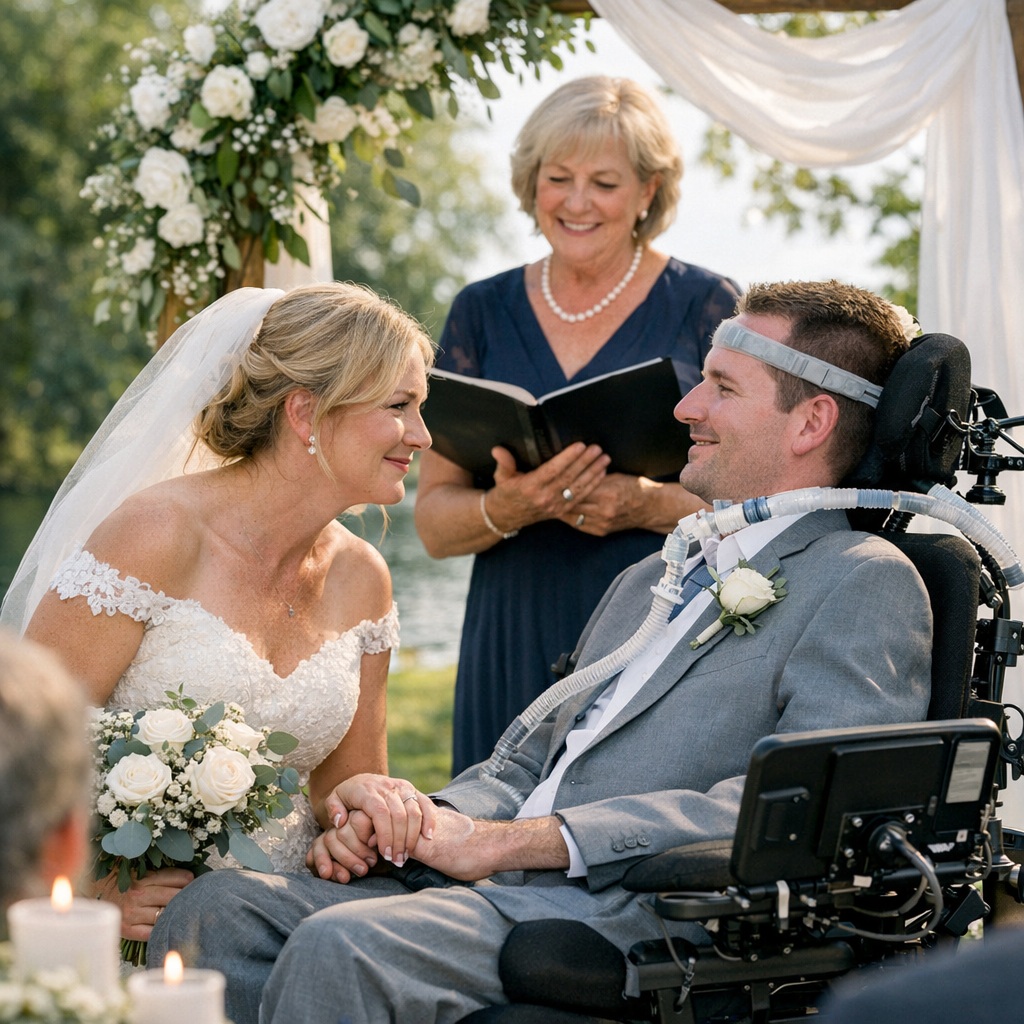 Illustration of ALS Wedding Stories: Inspiring Adaptive Ceremonies & Vows Renewed