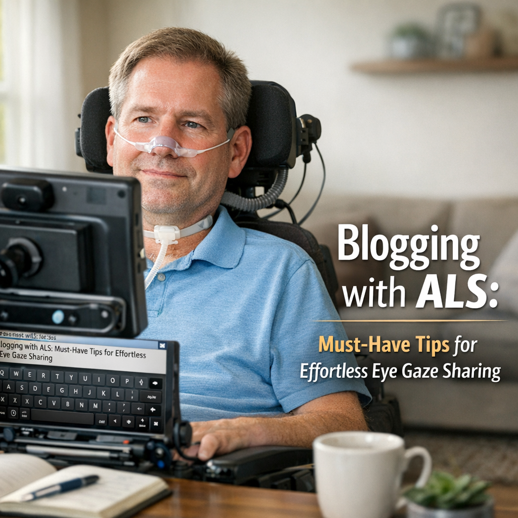 Illustration of Blogging with ALS: Must-Have Tips for Effortless Eye Gaze Sharing