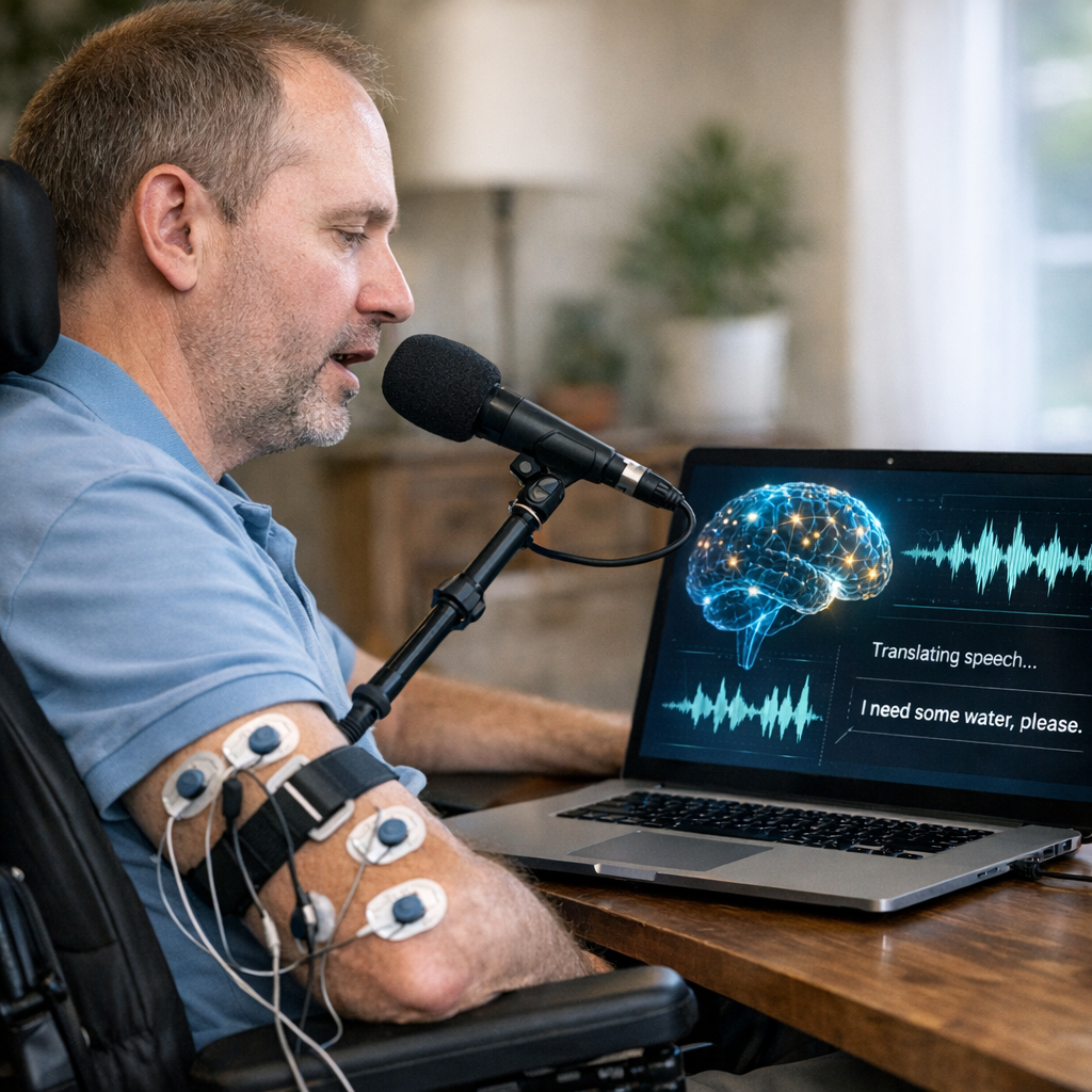 Illustration of EMG Pattern Recognition: Effortless AI Speech Analysis for ALS
