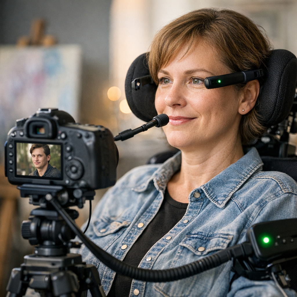 Illustration of Eye Gaze Photography: Effortless Creative Expression with Adaptive Controls