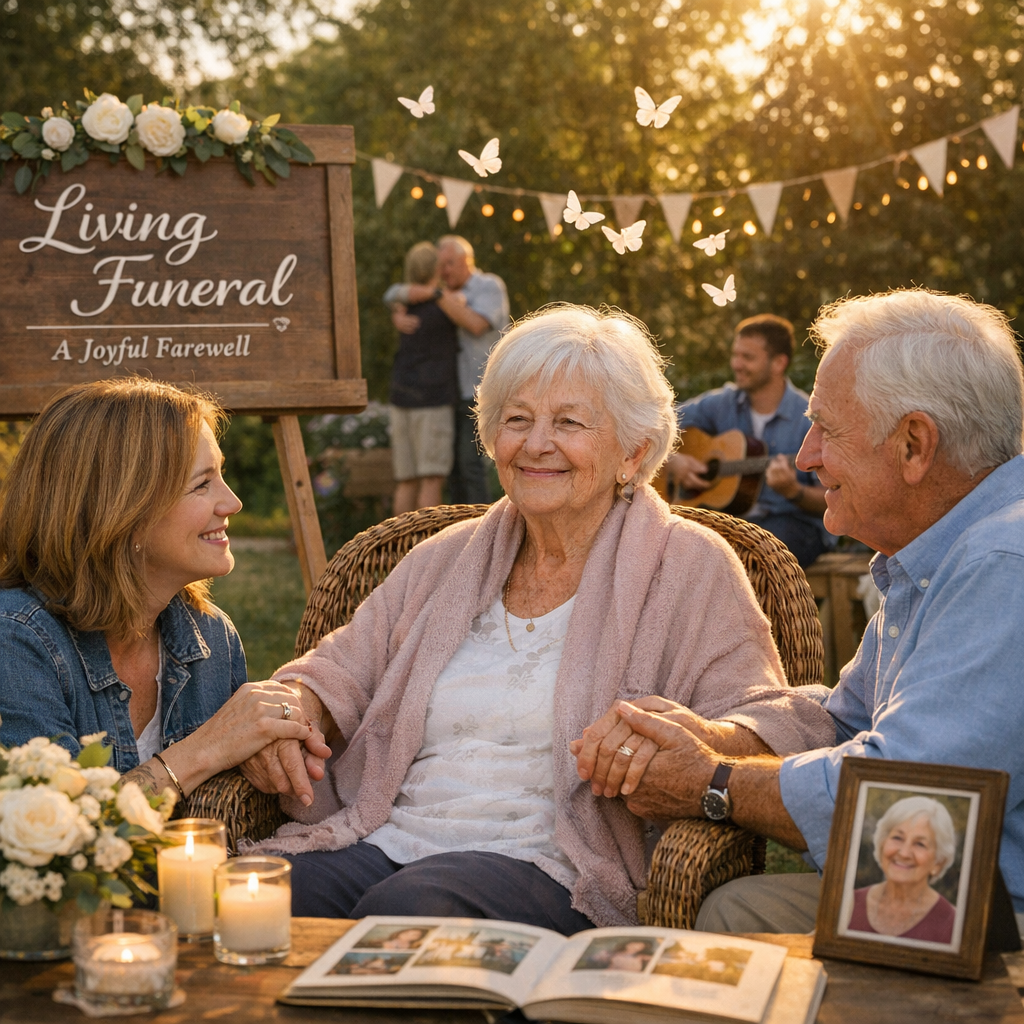 Illustration of Living Funeral: Effortless Memory Making Events for a Joyful Farewell