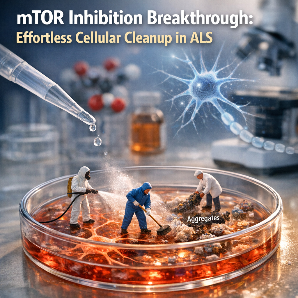 Illustration of Mtor Inhibition Breakthrough: Effortless Cellular Cleanup in ALS