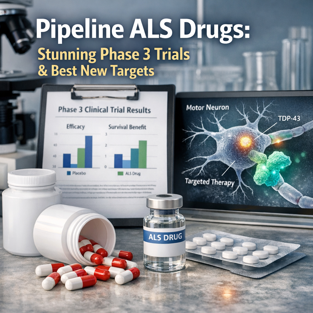 Illustration of Pipeline ALS Drugs: Stunning Phase 3 Trials & Best New Targets