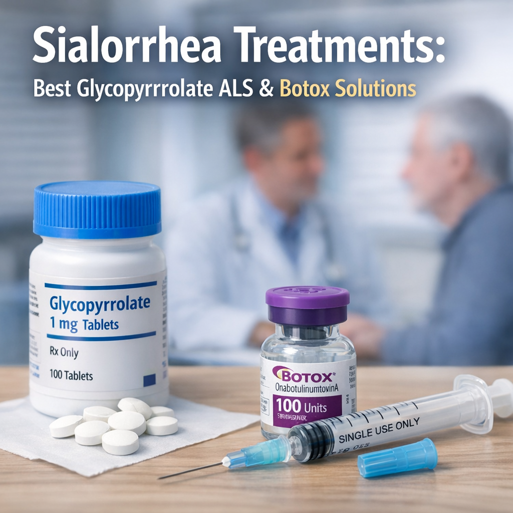 Illustration of Sialorrhea Treatments: Best Glycopyrrolate ALS & Botox Solutions