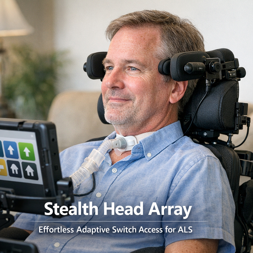 Illustration of Stealth Head Array: Effortless Adaptive Switch Access for ALS