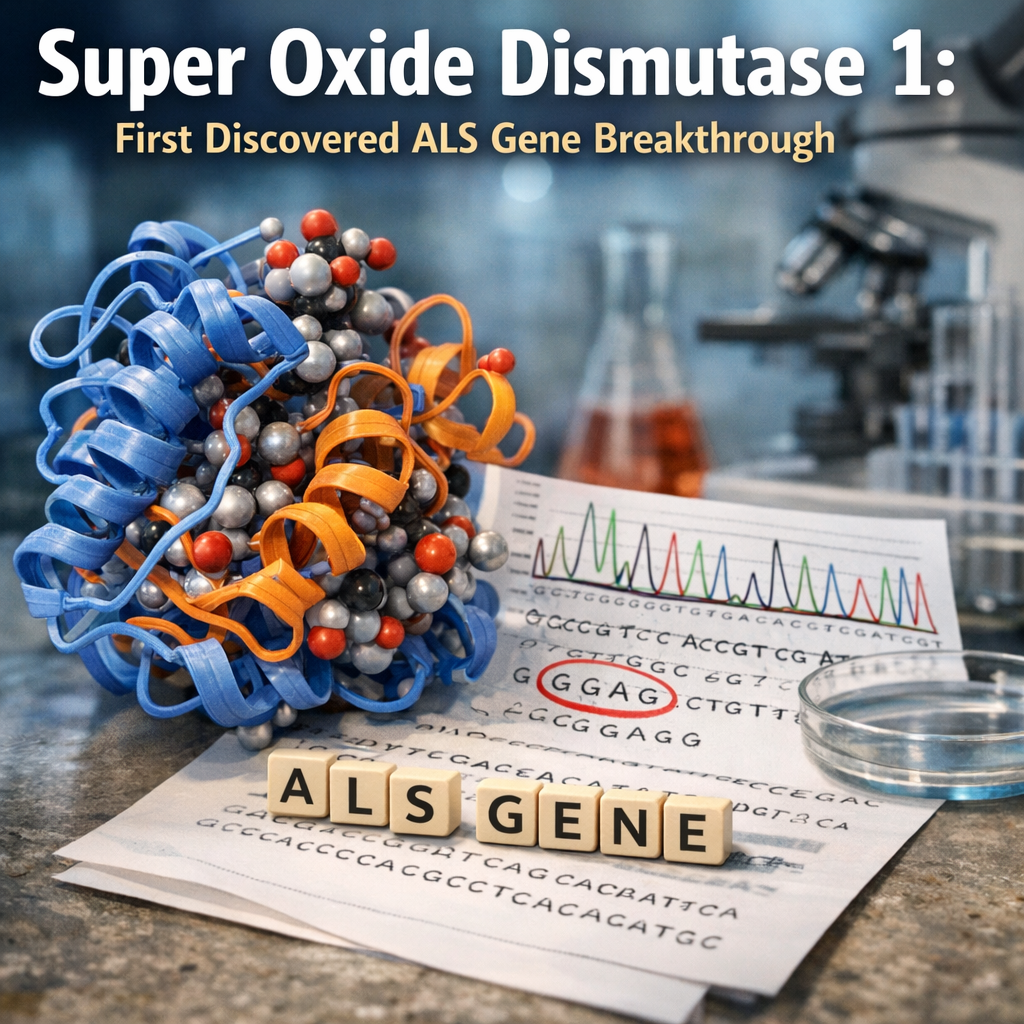 Illustration of Super Oxide Dismutase 1: First Discovered ALS Gene Breakthrough