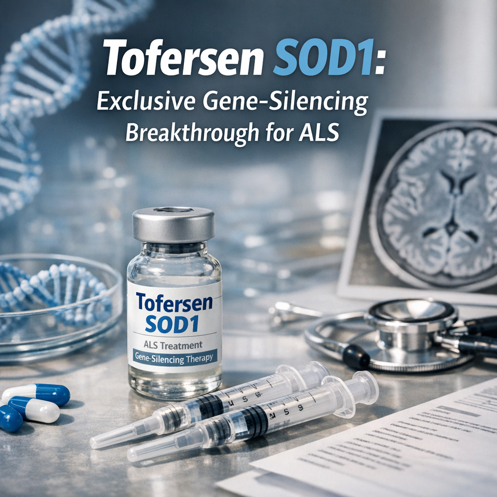 Illustration of Tofersen SOD1: Exclusive Gene-Silencing Breakthrough for ALS