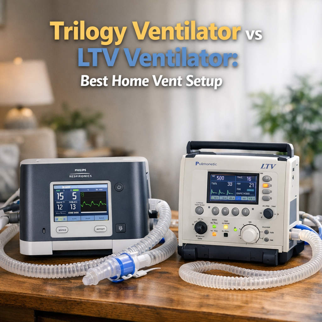 Illustration of Trilogy Ventilator vs LTV Ventilator: Best Home Vent Setup
