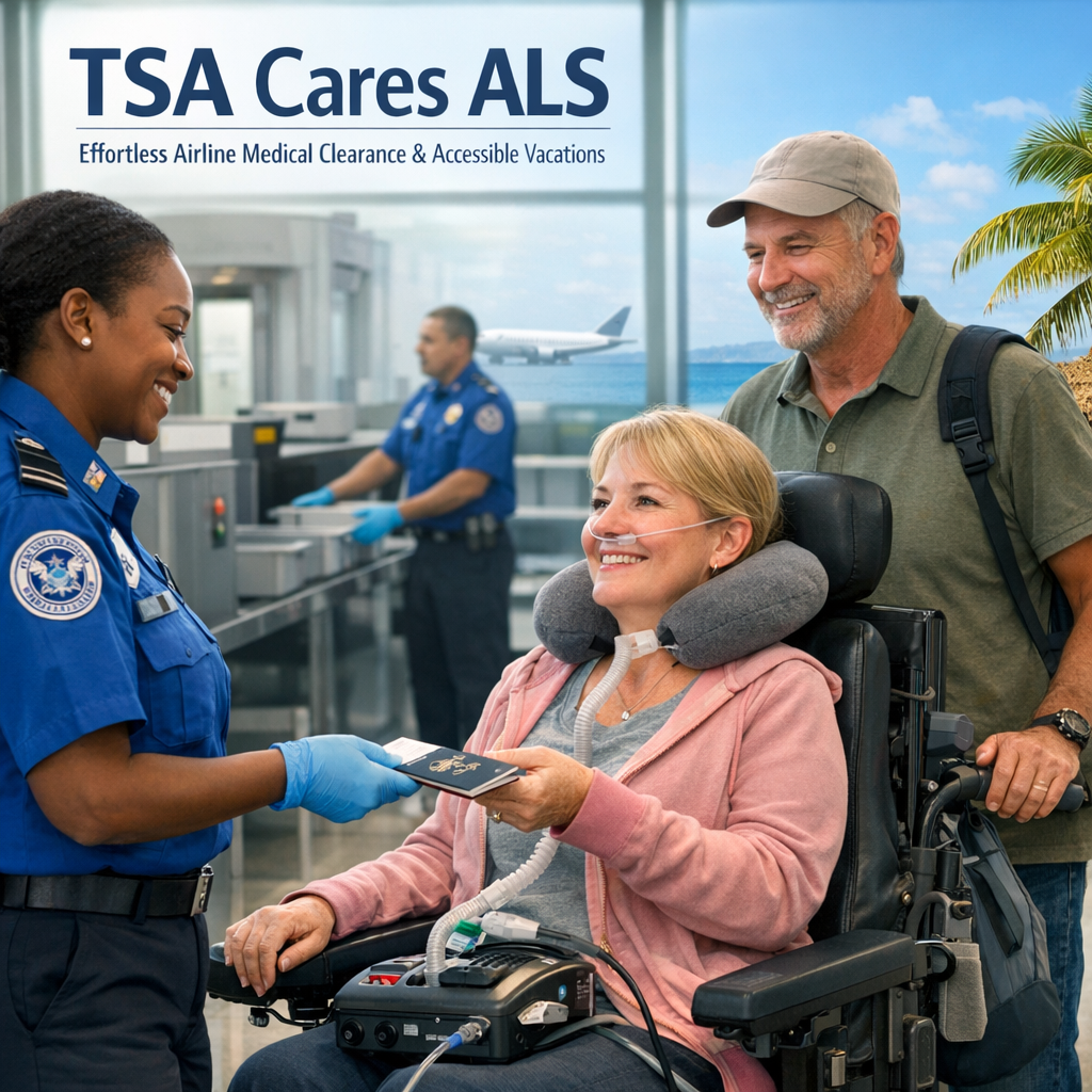 Illustration of TSA Cares ALS: Effortless Airline Medical Clearance & Accessible Vacations