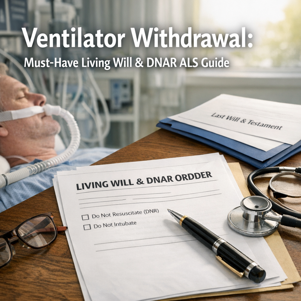Illustration of Ventilator Withdrawal: Must-Have Living Will & DNAR ALS Guide
